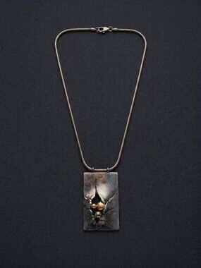 Sidney Carron Statement Metal Necklace Pendant Necklace Made in France